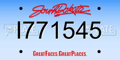 I771545 South Dakota License Plate