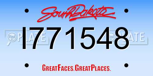 I771548 South Dakota License Plate