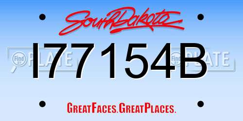 I77154B South Dakota License Plate