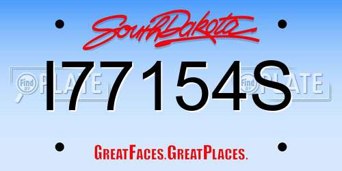 I77154S South Dakota License Plate