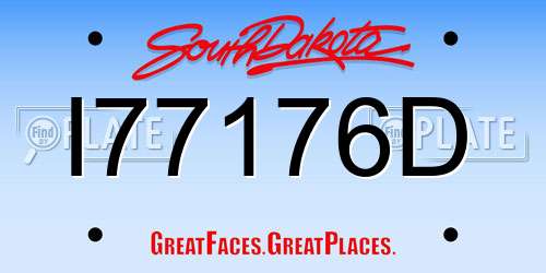 I77176D South Dakota License Plate