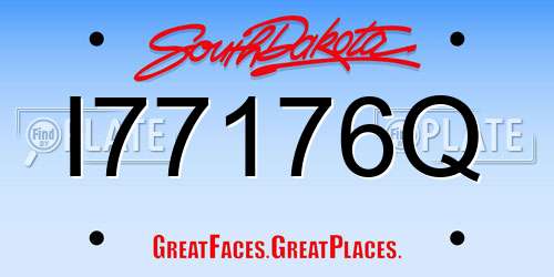 I77176Q South Dakota License Plate