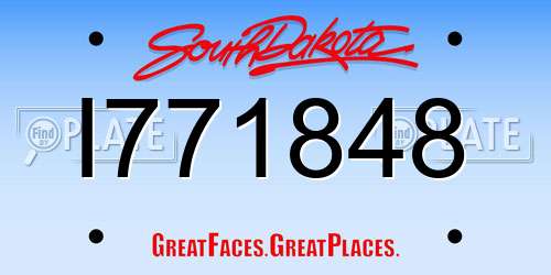 I771848 South Dakota License Plate