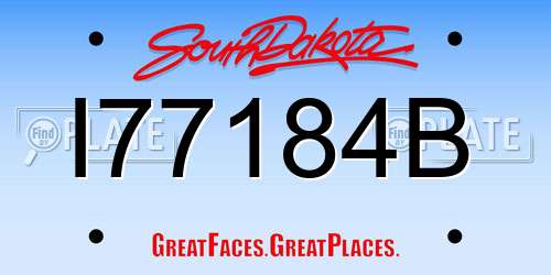 I77184B South Dakota License Plate