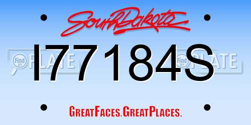 I77184S South Dakota License Plate