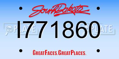 I771860 South Dakota License Plate