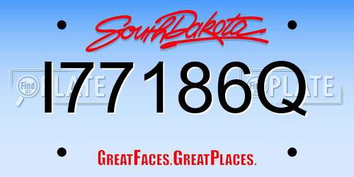I77186Q South Dakota License Plate