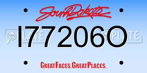 I77206O South Dakota License Plate