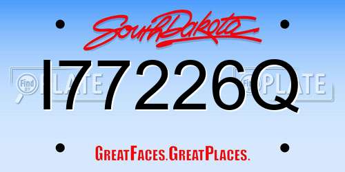 I77226Q South Dakota License Plate