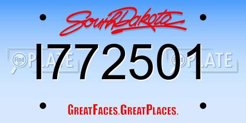 I772501 South Dakota License Plate