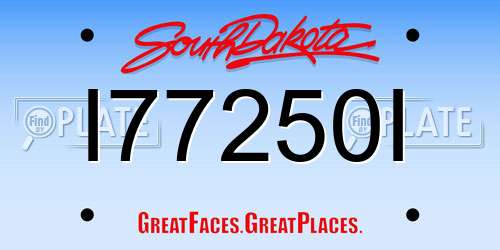 I77250I South Dakota License Plate