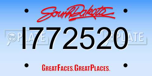 I772520 South Dakota License Plate