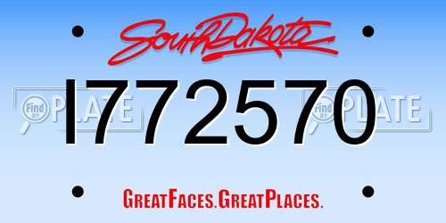 I772570 South Dakota License Plate