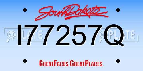 I77257Q South Dakota License Plate
