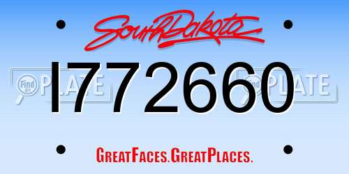 I772660 South Dakota License Plate