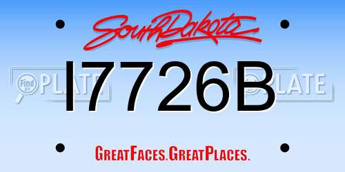 I7726B South Dakota License Plate