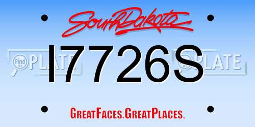 I7726S South Dakota License Plate