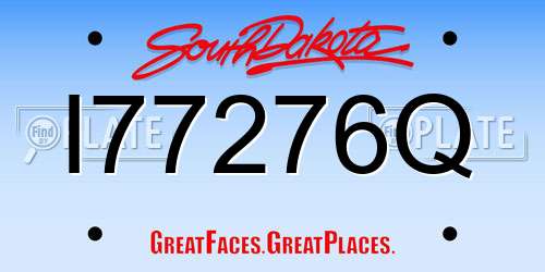 I77276Q South Dakota License Plate