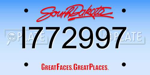 I772997 South Dakota License Plate