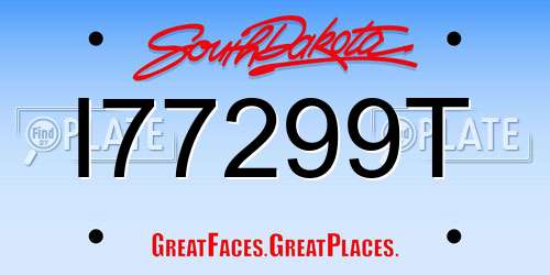 I77299T South Dakota License Plate