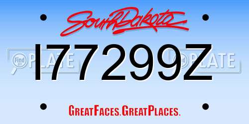 I77299Z South Dakota License Plate