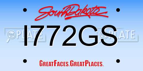 I772GS South Dakota License Plate