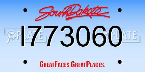 I773060 South Dakota License Plate