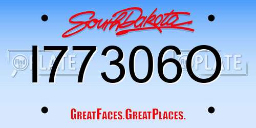 I77306O South Dakota License Plate