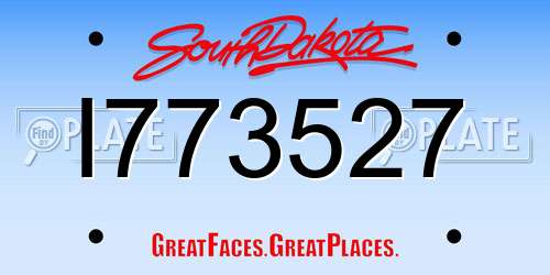 I773527 South Dakota License Plate