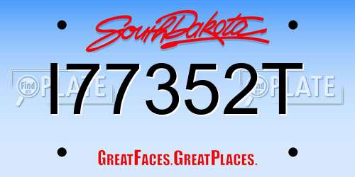 I77352T South Dakota License Plate