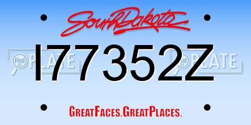 I77352Z South Dakota License Plate
