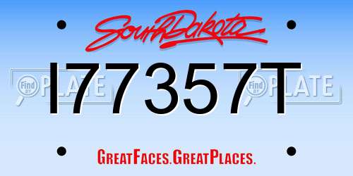 I77357T South Dakota License Plate