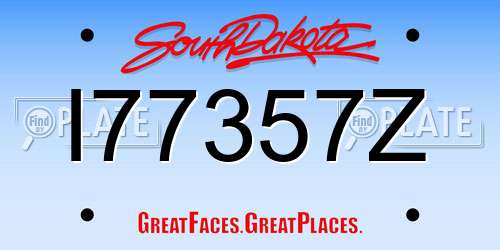 I77357Z South Dakota License Plate