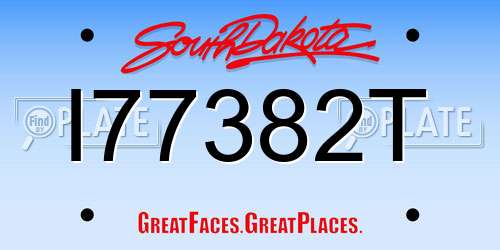 I77382T South Dakota License Plate