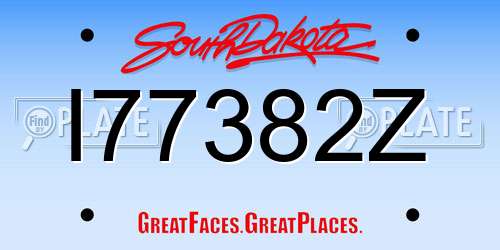 I77382Z South Dakota License Plate