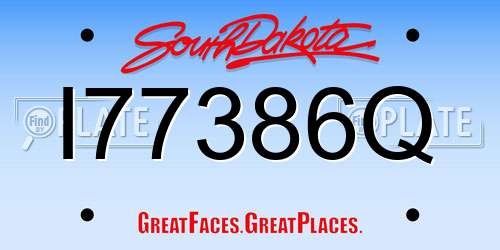 I77386Q South Dakota License Plate