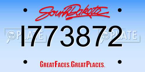 I773872 South Dakota License Plate