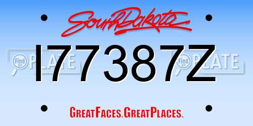 I77387Z South Dakota License Plate