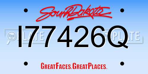 I77426Q South Dakota License Plate