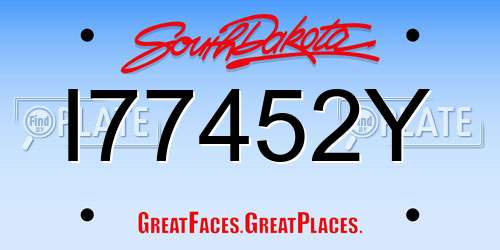 I77452Y South Dakota License Plate