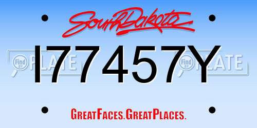 I77457Y South Dakota License Plate