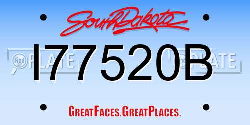 I77520B South Dakota License Plate