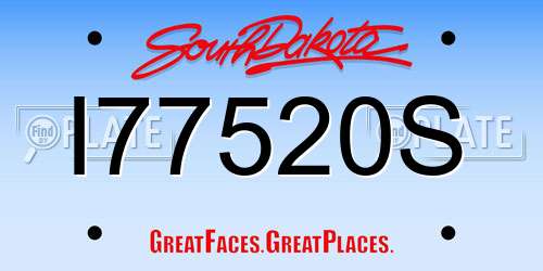 I77520S South Dakota License Plate