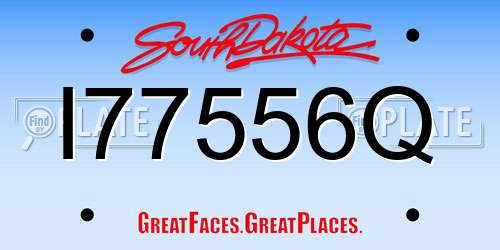 I77556Q South Dakota License Plate