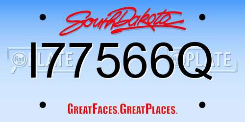 I77566Q South Dakota License Plate