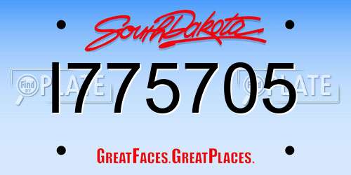 I775705 South Dakota License Plate