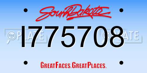 I775708 South Dakota License Plate