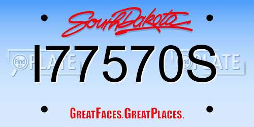 I77570S South Dakota License Plate
