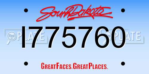 I775760 South Dakota License Plate