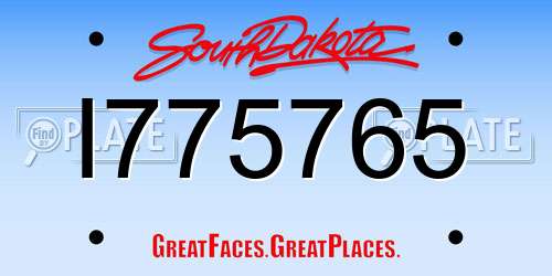 I775765 South Dakota License Plate